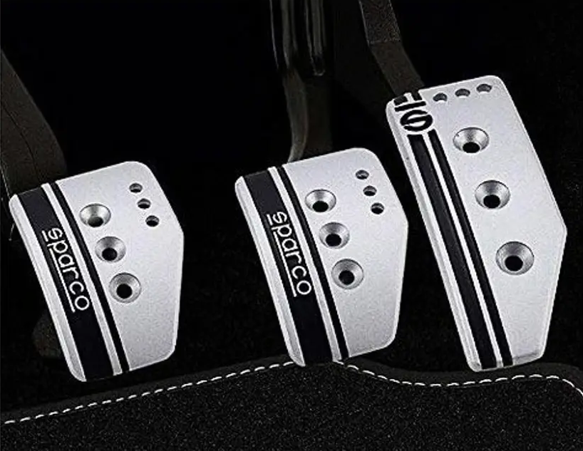 Smart Sparco Silver Car Pedals Kit - Set of 3 Car Pedal