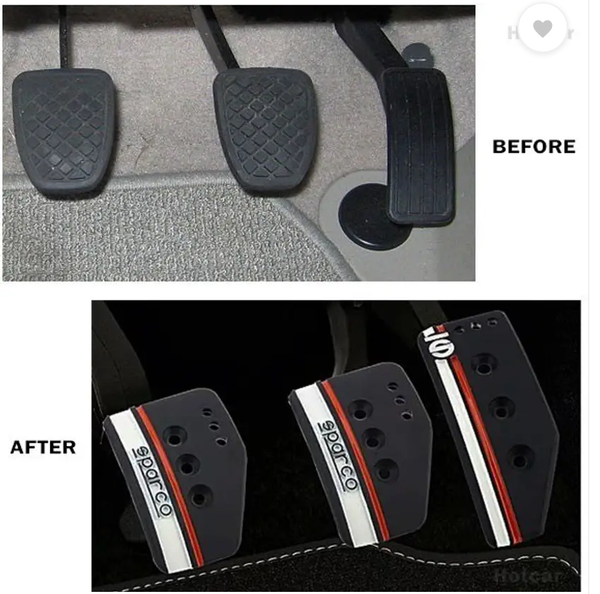 Smart Sparco Silver Car Pedals Kit - Set of 3 Car Pedal