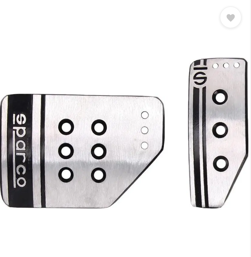 Smart Sparco Silver Car Pedals Kit - Set of 3 Car Pedal