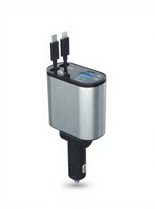 🔌 Super Fast Car Charger 4-in-1 | 120W Power Output